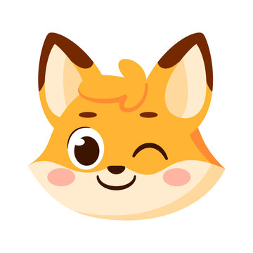 Isolated Cute Fox Avatar Character Vector