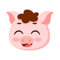 Isolated cute pig avatar character Vector
