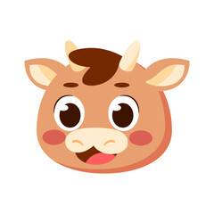 Isolated happy cow avatar character Vector