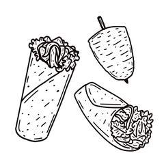 Kebab hand draw illustration vector