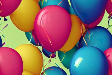 birthday seamless pattern with colorful balloon design