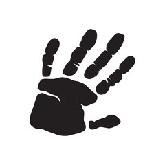 Hand print on white background vector cartoon illustration