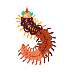 Isolated neutral colored worm with patterns Vector
