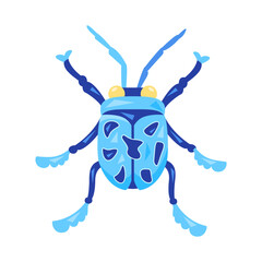 Isolated colored ladybug icon with details Vector