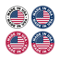 Made in USA sign for badge, sticker, packaging and label design