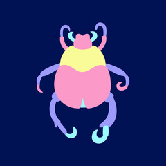 Isolated pastry colored beetle icon Vector