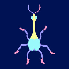 Isolated pastry colored beetle icon Vector