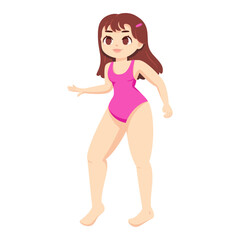Isolated happy colored plus size model character Vector