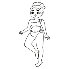Isolated happy plus size model character Vector