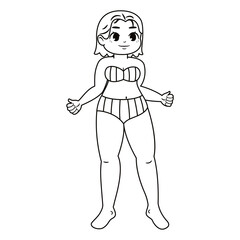 Isolated happy plus size model character Vector