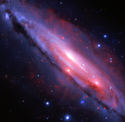 Shiny red & blue colorful new galaxy