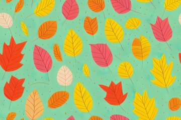 seamless pattern with children's illustrations rabbit, autumn pattern in the nursery