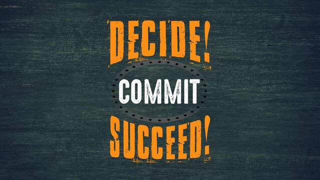 Decide commit succeed Motivation quote animated video