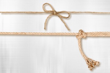 Abstract bow made of rope, packaging gift