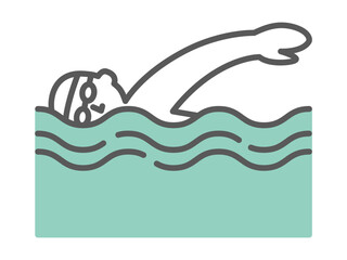 simple line illustration of swiming