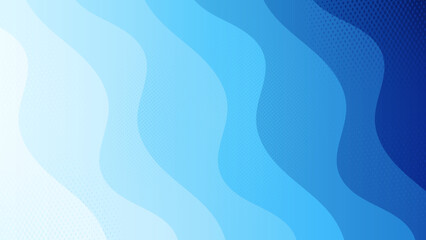 Minimalist blue wavy with halftone background gradient