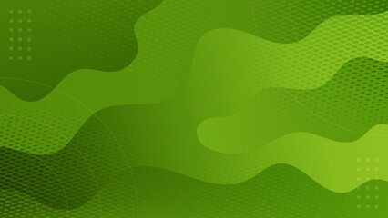 Minimalist green liquid with halftone background gradient