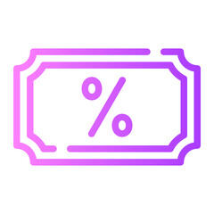 discount coupon gradient icon