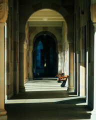 corridor of university building
