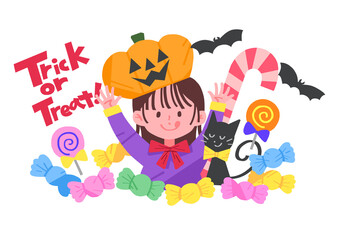 ハロウィンの子供のイラスト