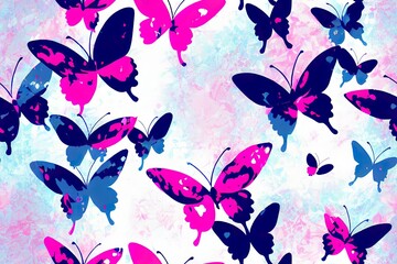 Butterfly flower and hearts seamless pattern texture background design for fashion graphics textile prints decors wallpapers etc