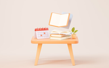 Fototapeta premium Cartoon style book, 3d rendering.