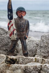 America, flag, soldier, patriotic, toy, beach