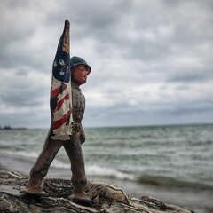 Toy Soldier on the beach