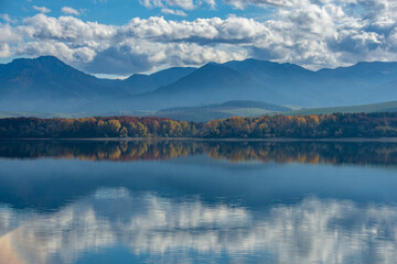 autumn landscape with lake, Liptovsk&aacute; Mara, Liptov, Slovakia