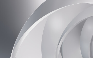 White geometric curve background, 3d rendering.