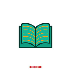 Book icon vector flat style logo template