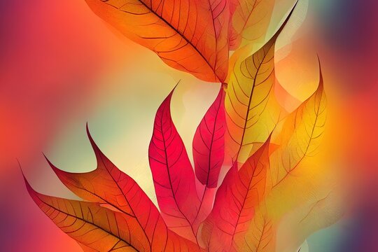 Seamless colorful abstract Leaf digital texture sumar pattern on background