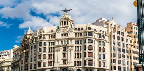 Fototapeta na wymiar Architecture and buildings over Valencia Station North, Valencia, Spain