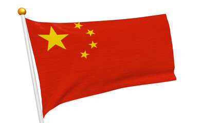 China.png, [PNG] Chinese flag fluttering in the wind