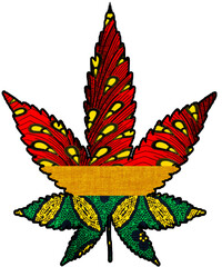 Rasta themed Marijuana Leaf
