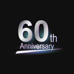 Silver 60th year anniversary celebration Modern logo