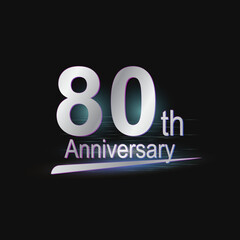 Silver 80th year anniversary celebration Modern logo