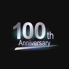 Silver 100th year anniversary celebration Modern logo