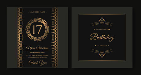 ornament pattern style elegant birthday invitation