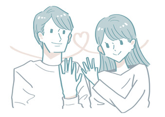 婚約したカップルのイラスト