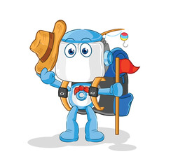 Obraz premium humanoid robot scout vector. cartoon character