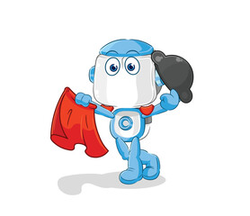 Obraz premium humanoid robot matador with red cloth illustration. character vector