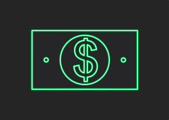 Dollar neon Symbol