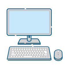 シンプルなデスクトップパソコンのイラスト
