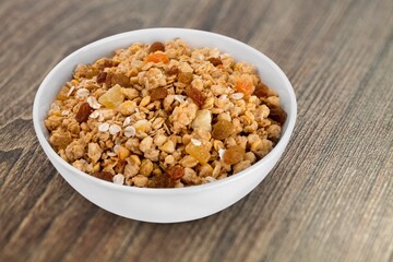 Traditional tasty oatmeal food in plate
