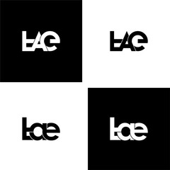 tae letter initial monogram logo design set