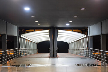 Flyover underpass above the river at night