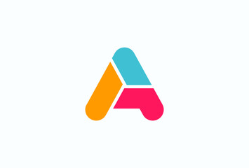 Letter A logo design, structure forms the letter a logo, flat design logo element, vector illustration