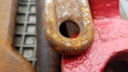 close up of rusty bolt