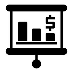 Icon Business Presentation With Style Glyph